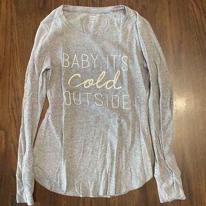 Old Navy Gray Waffle Knit Top